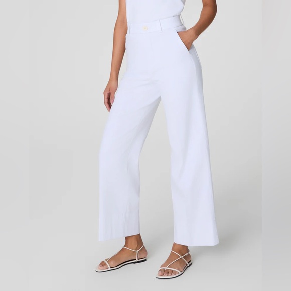 SPANX Pants - SPANX Super Smooth Stretch Twill Cropped Wide Leg Pant